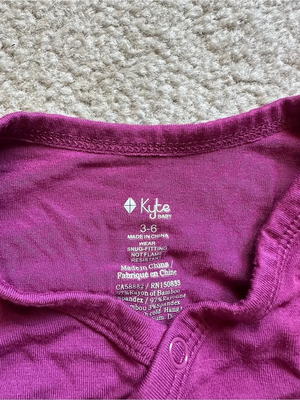 Kyte Baby Bamboo blend baby bundler in purple size 3-6 months